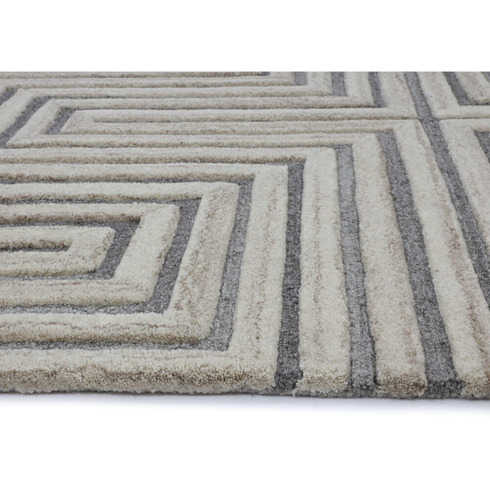 Oslow 108 X 72 inch Beige / Grey Indoor Hand-Tufted Rug, Hand-Tufted